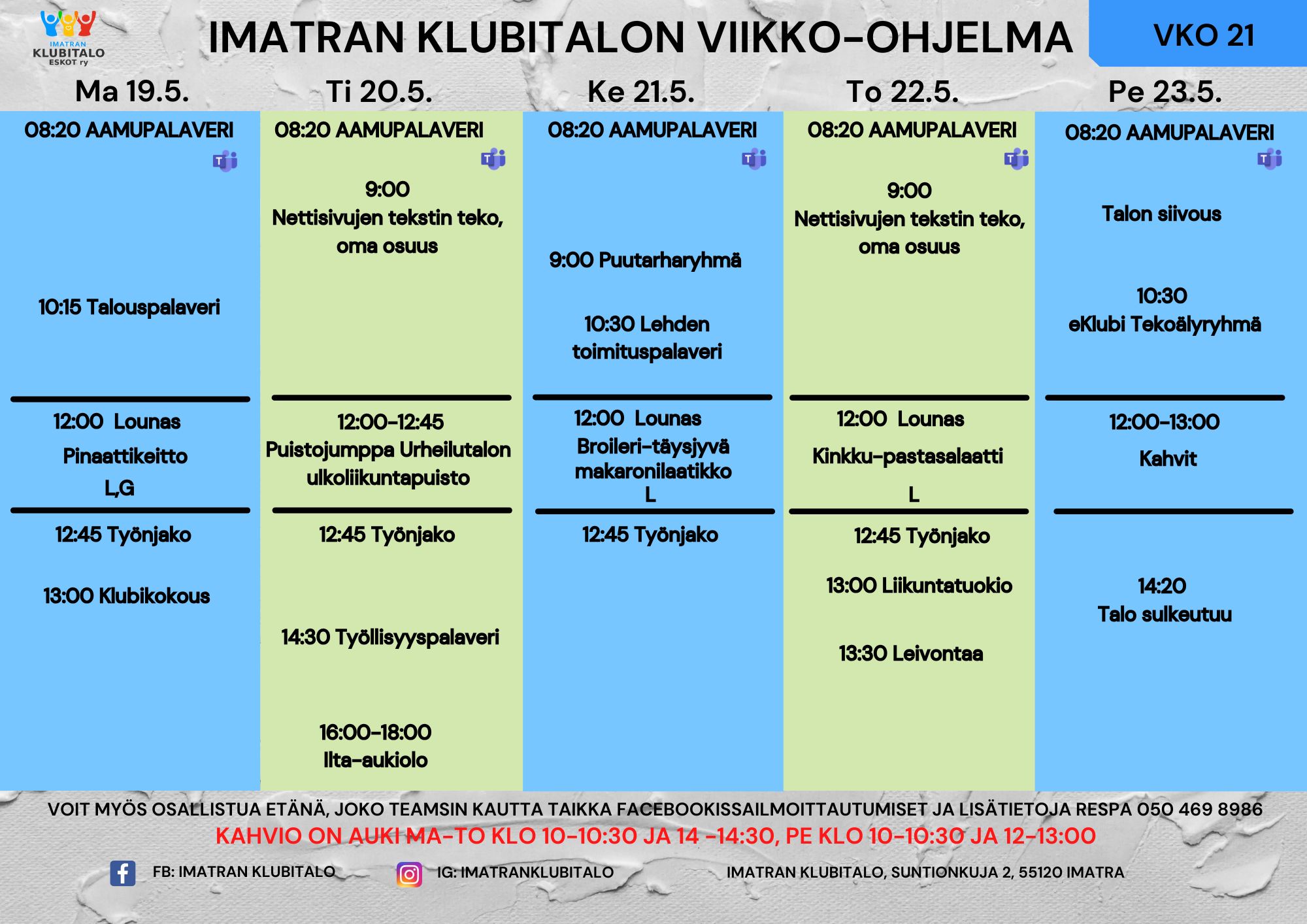 Viikon 21 ohjelma
